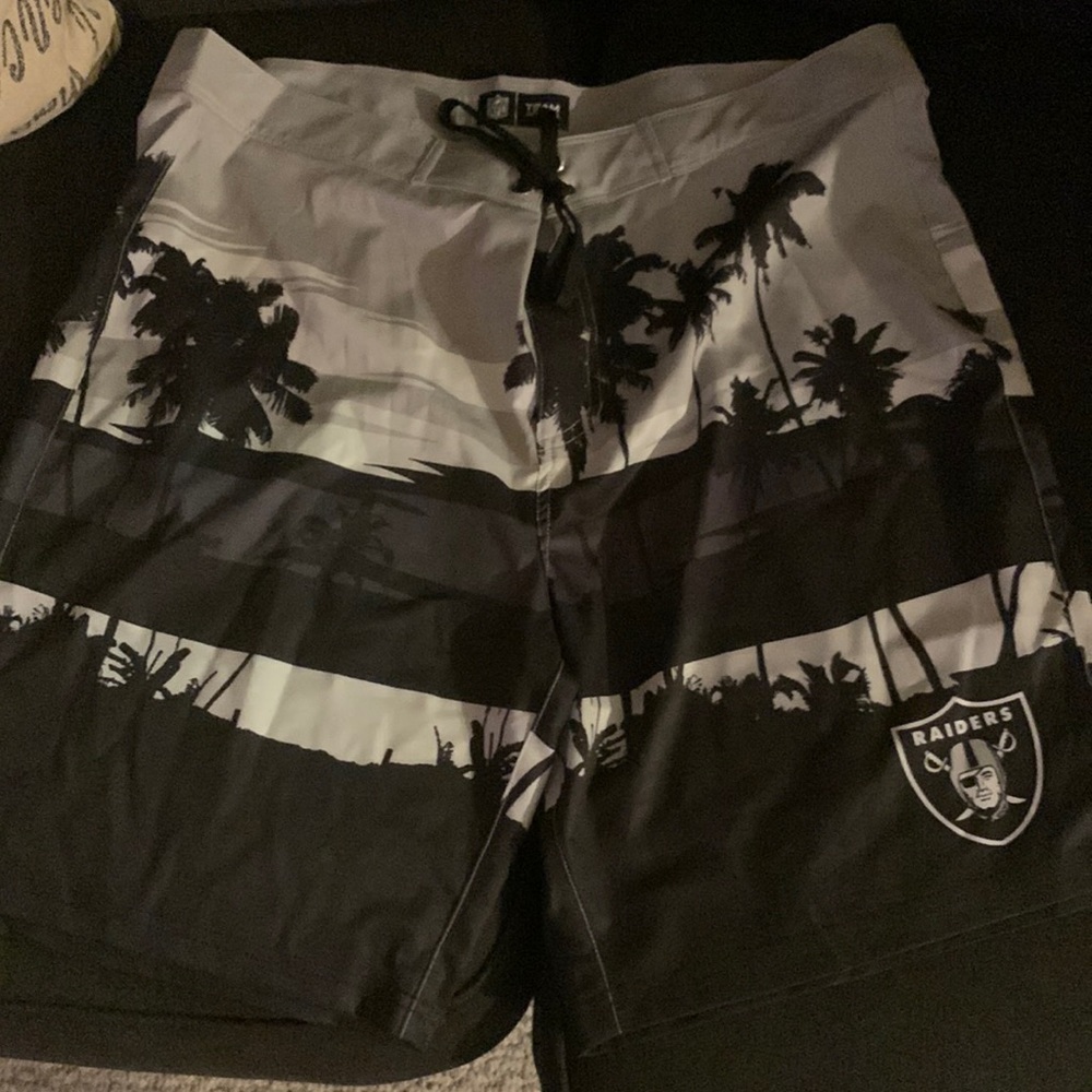 Raiders swim trunks size large